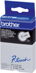 Labelling tape cartridge, 12 mm, tape white, font black, 7.7 m, TC-201