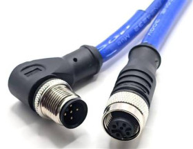 Mueller Electric C5BC82M010 Złącze czujnika/aktuatora M12 złącze męskie kątowe, złącze żeńskie proste 10 m Ilość pinów: