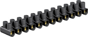 Lustre terminal, 12 pole, 1.5-6 mm², clamping points: 12, black, screw connection, 41 A, 2056232