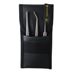 Zestaw pęset dł. całkowita 110 mm, 145 mm, 150 mm Bernstein antymagnetyczna ESD Tytan