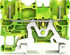 2-pin ground carrier terminal block, for DIN-rail 35 x 15 and 35 x 7.5, green-yellow