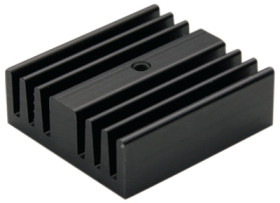 Extruded heatsink, (L x W x H) 50 x 34 x 12 mm, 6 K/W, black anodized, 10019176