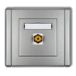 FLEXI Gniazdo pojedyncze RCA (typu cinch - żółty, pozłacane) srebrny metalik 7FGRCA-1