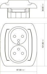 TREND Gniazdo podwójne z uziemieniem (przesłony torów prądowych) brązowy 4GP-2zp KARLIK