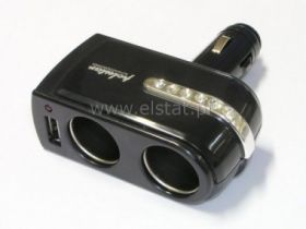 Rozg.gniazda zapalniczki sam. 2GN+1USB