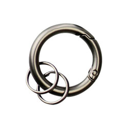Basi 0006-0155 Keyrings Grey/Black 20mm Carabiners, 10 pieces