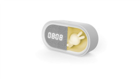 Budzik Z Nocnym Króliczkiem Led Pure Fnl-05 Ingrid Biały Podłużny Forever Light