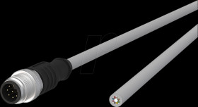 142MKA10010 Sensor cables, M12, 8-pin, plug &gt; open end, 1 m