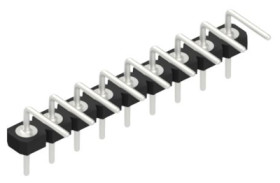 Pin header, 9 pole, pitch 2.54 mm, angled, black, 10044039