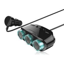 Rozgał. Zapalniczki, Ładowarka USB+USB-C, 3 Gniazda zapalniczki