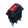 Przełącznik kołyskowy KCD3 12VDC podświetlany czerwony wodoodporny 3-pin 2-pozycje