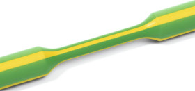 Heatshrink tubing, 3:1, (24/8 mm), PO, radiation crosslinked, yellow/green, 333-32407