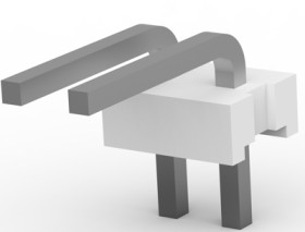 Pin header, 2 pole, pitch 3.96 mm, angled, natural, 644751-2