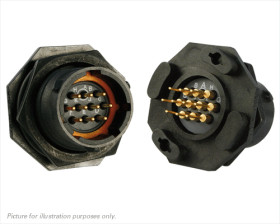 Złącze wielostykowe przemysłowe 10-pinowe, panelowe Wtyczka Souriau Sunbank by Eaton
