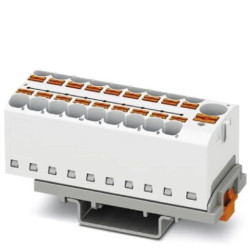 Blok rozdzielczy PTFIX 10/18X4-NS35 WH, białe złącze przemysłowe - 18 punktów przyłączeniowych o przekroju 4mm2