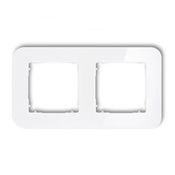 ICON Ramka uniwersalna podwójna zaokrąglona - efekt szkła (ramka: biała spód: biały) 0-0-IRSZ-2