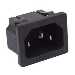 C14 Snap-Fit IEC Chassis Inlet Socket 10A