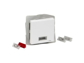 MERTEN SYSTEM M Klawisz pojedynczy IP44 z dużym okienkiem biały active MTN432725 SCHNEIDER ELECTRIC