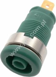 SEB 2610 F4.8 GN Gniazdo bezp. 4mm, konektor 4,8mm, 25A, zielony, Hirschmann, 972355104, SEB2610F4.8GN