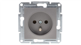 Gniazdo 2P+Pe Bez Ramki, Stalowe Eph2800162