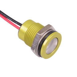 Q14F5AYXXSG12E Super Bright Green Flush 14mm 12VDC LED Panel Indicator IP67 APEM