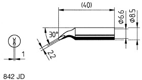 Grot lutowniczy ołówkowy Ersa do Elektronarzędzia Dłuto 2 mm Serie 842