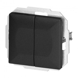 Łącznik p/t schodowy podwójny Pearl, 10A, 250V, WP-2/5P, czarny,OR-OE-7702/2/B