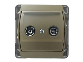 GAZELA Gniazdo antenowe RTV końcowe ZAP satyna GPA-10JPZ/m/16/16 OSPEL