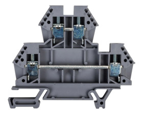 Złączka szynowa 2-piętrowa 4mm2 szara EURO 43550