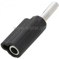 Wtyk bananowy WG13 z gniazdem bananowym, czarny