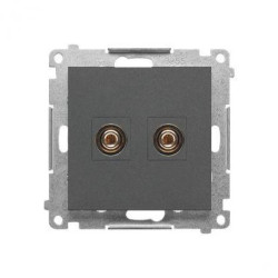 Simon 55 Gniazdo głośnikowe pojedyncze (moduł). Przekrój przewodów dla wyjścia do 6 mm2 Grafitowy mat TGL.01/116