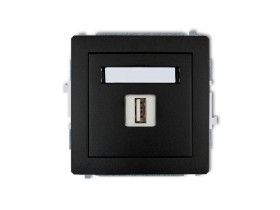 DECO Gniazdo USB-AA 2.0 czarny mat 12DGUSB-1 KARLIK