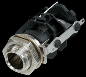 RJ3VM-S Jack socket 1/4, 3-pin, vertical, soldering lugs