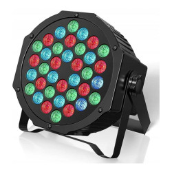 Reflektor sceniczny kolorofon LED PAR RGB 36 led + 2 gniazda DMX IN, DMX OUT + pilot