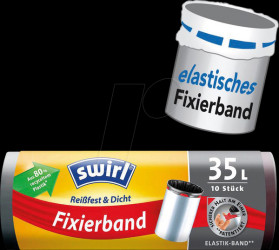 4629 swirl waste bags, fixing strap, 10 pcs, 35 litres