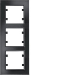 Lumina passion Ramka 3-krotna pionowa szkło czarne WL9131