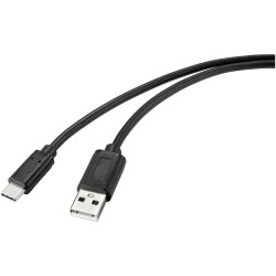 Renkforce RF-4699378 USB cable USB 2.0 USB-C USB-A 1m Black anti-bacterial