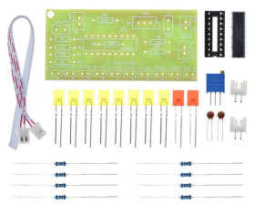 WSKAŹNIK LED POZIOMU SYGNAŁU AUDIO LM3915 - ZESTAW DO SAMODZIELNEGO MONTAŻU (KIT-AUDIOLEVEL-V1)