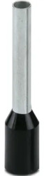 Insulated wire end ferrule, 1.5 mm², 18 mm/12 mm long, DIN 46228-4, UL 486F-E, NFC 63-023, black, 1200310