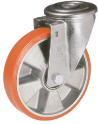 Koło samonastawne średnica kabla 100mm Otwór na śrubę LAG 120kg wysokość całkowita 128mm