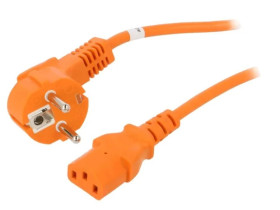 SN326-3/07/2OR Kabel CEE 7/7 (E/F) wtyk kątowy, IEC C13 żeński PVC 2m 10A