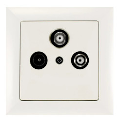 OPAL Gniazdo antenowe podwójne RTV/SAT białe GAPS/2-Op