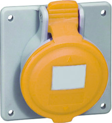 Złącze przemysłowe - zasilające 32A Gniazdo 110 V 2P + E Żeński Legrand Żółty Montaż na panelu IP44