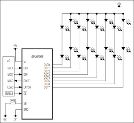 8-Port, 5.5V Constant-Current LED Driver