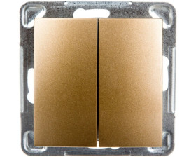 IMPRESJA Przycisk podwójny zwierny złoty metalik ŁP-17Y/m/28