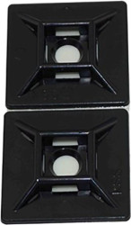 Mocowanie opaski kablowej samoprzylepne, 28.6mm x 28,6 mm, kolor: Czarny, 10-szt., RS PRO