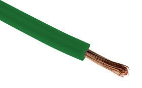 Przewód montażowy 0,5 mm2 Zielony RS PRO PVC TI3 22 AWG 1 kV DC, 600 V AC dł. 100m 16/0,2 mm 105°C BS6231