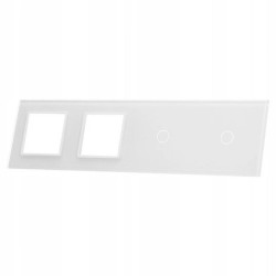 Livolo BIAŁY PANEL SZKLANY 1+1 + PODWÓJNE MIEJSCE NA GNIAZDO 7011GG-61