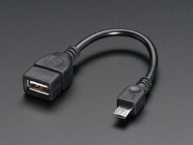 Adafruit USB OTG Host Cable - MicroB OTG male to A female