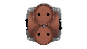 Trend Gniazdo Podwójne B/U Brązowy Metalik 9Gpr-2P